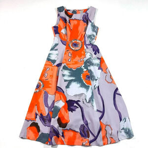 J Peterman Sleeveless Fit & Flare Floral Midi Dress